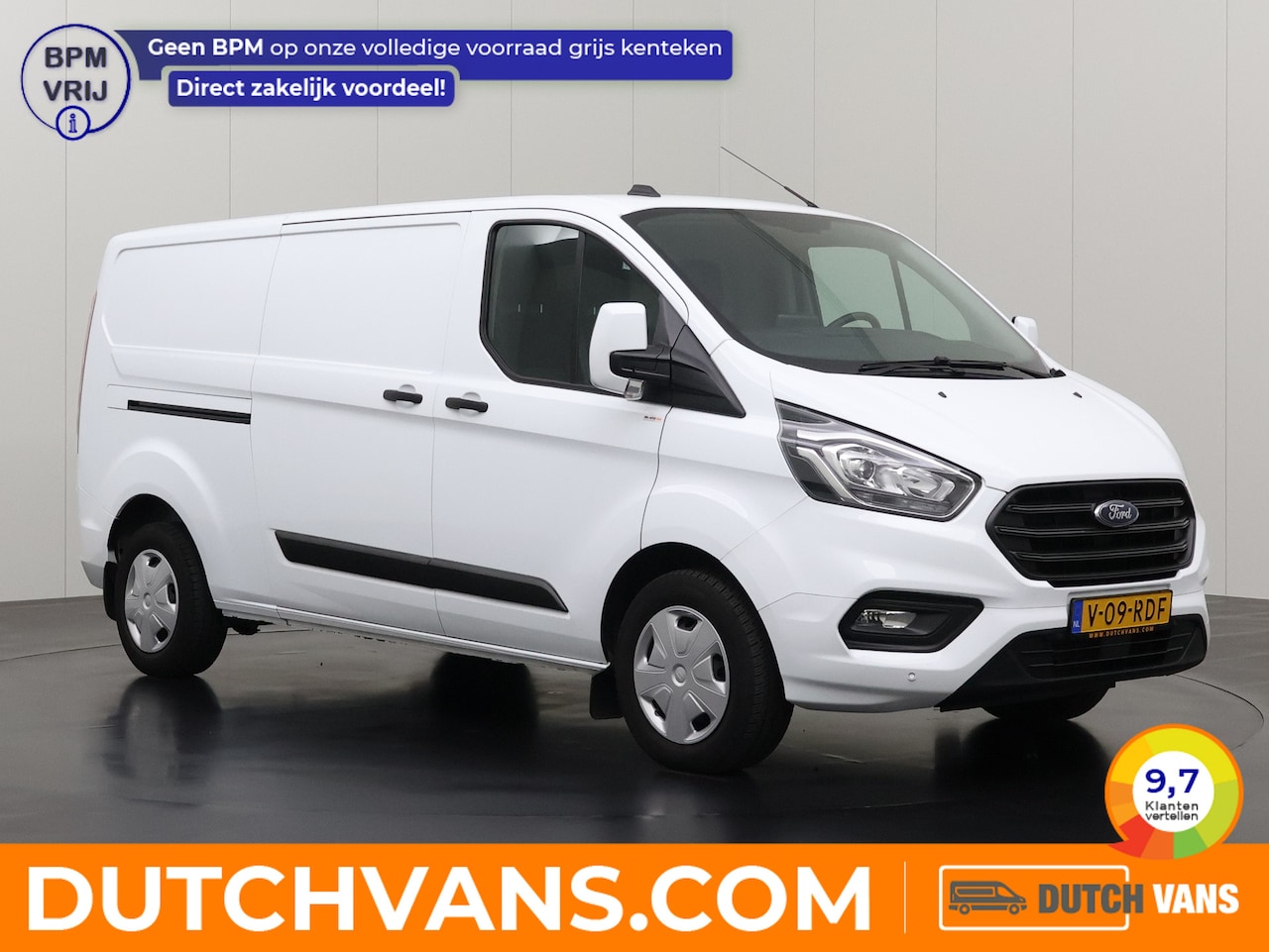 Ford Transit Custom - 2.0TDCi 130PK Lang | Achterdeuren | Multimedia | 3-Zits | Betimmering | Airco | Cruise - AutoWereld.nl