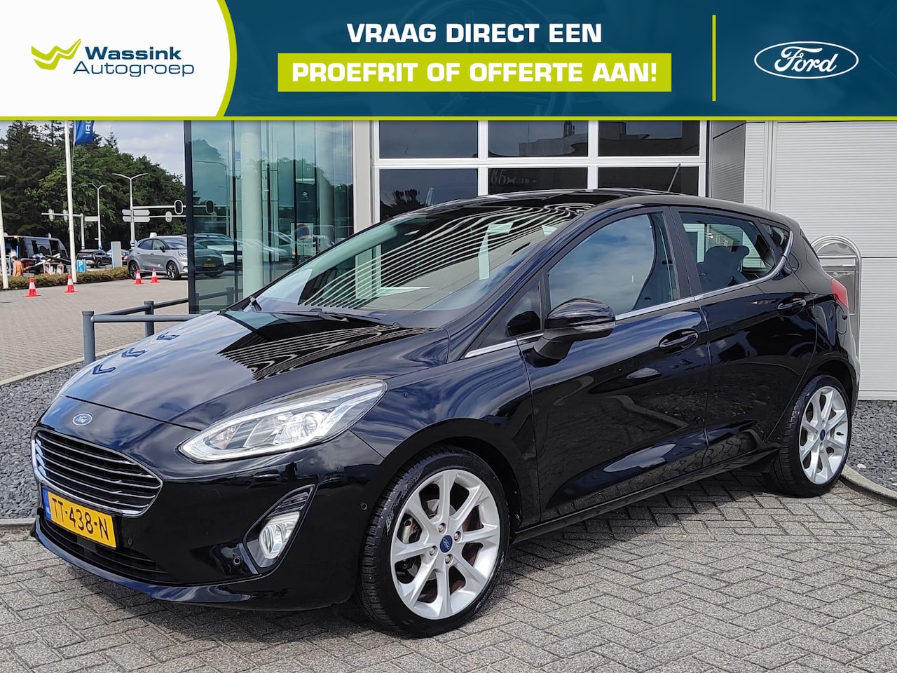 Ford Fiesta - 1.0 EcoBoost Titanium Navigatie | Parkeer camera | Adaptive cruise control | Half Leder in - AutoWereld.nl