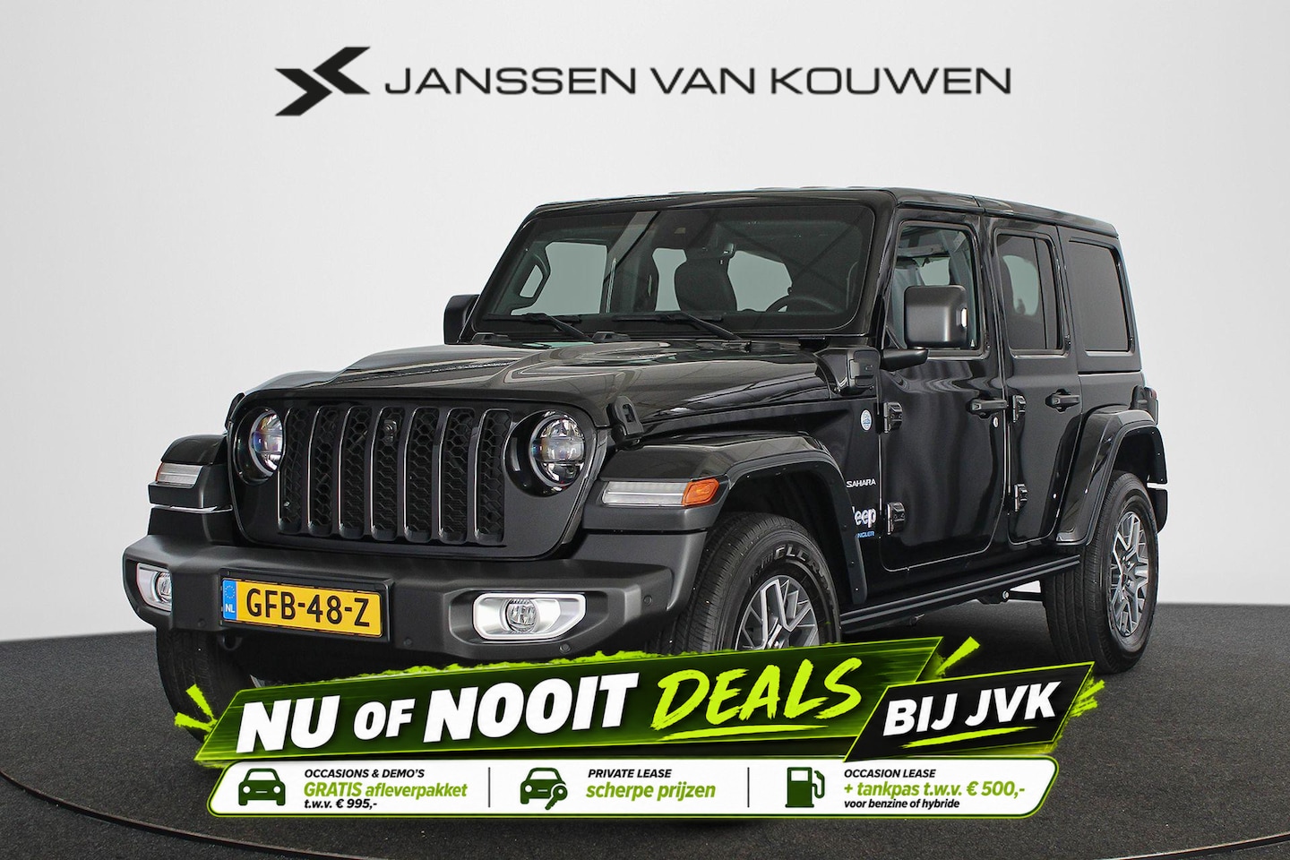 Jeep Wrangler Unlimited - 4xe 380 Sahara / Leder / Navi / Keyless - AutoWereld.nl
