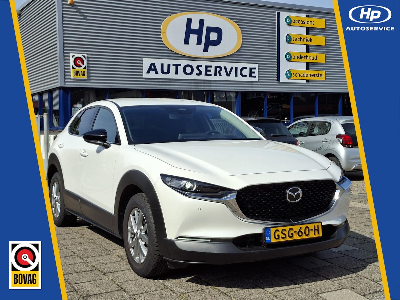 Mazda CX-30 - 2.0 e-SkyActiv-G M Hybrid Homura PearlWhite Adaptieve-Cruise Carplay Elek.Achterklep Achte - AutoWereld.nl