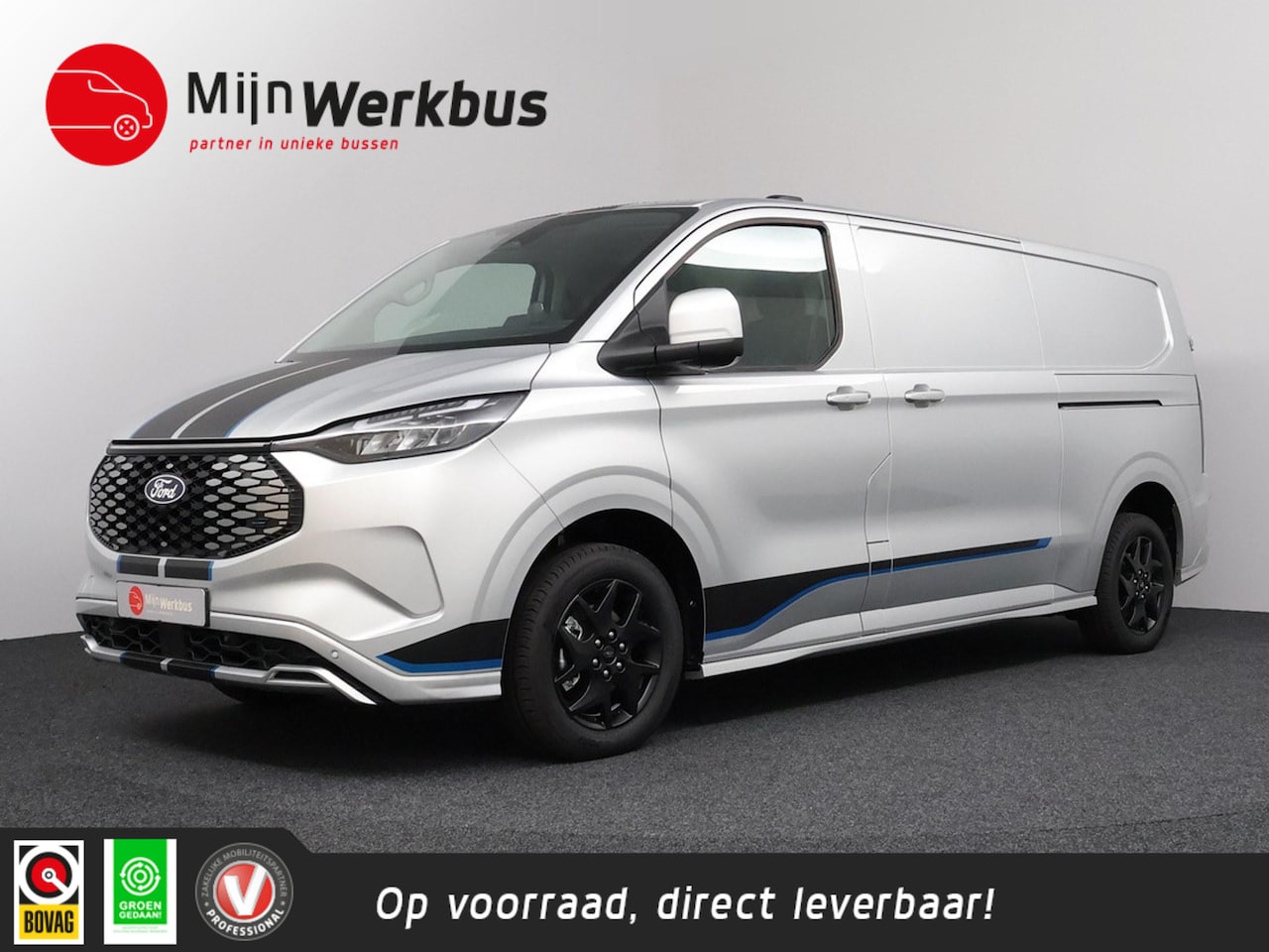 Ford Transit Custom - E-Transit 340 L2H1 Sport 71 kWh | Camera | Dubbele Schuifdeur | 2300KG Trekgewicht!! - AutoWereld.nl