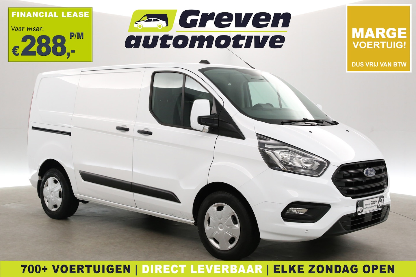 Ford Transit Custom - 2.0 TDCI L1H1 | Marge | Airco | Cruise | Carplay | 3 Zits | LED | Parkeersens. - AutoWereld.nl