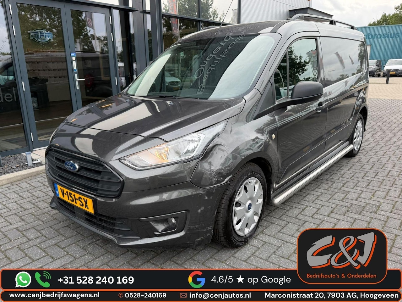 Ford Transit Connect - 1.5 EcoBlue L2 Trend zijschade l automaat l airco l cruise l camera l BTW - AutoWereld.nl