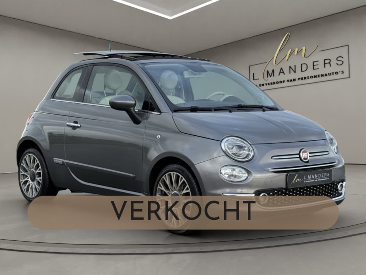 Fiat 500 - 0.9 TwinAir Turbo Lounge 2019 GRIJS | Schuifdak | Airco | Naviga - AutoWereld.nl