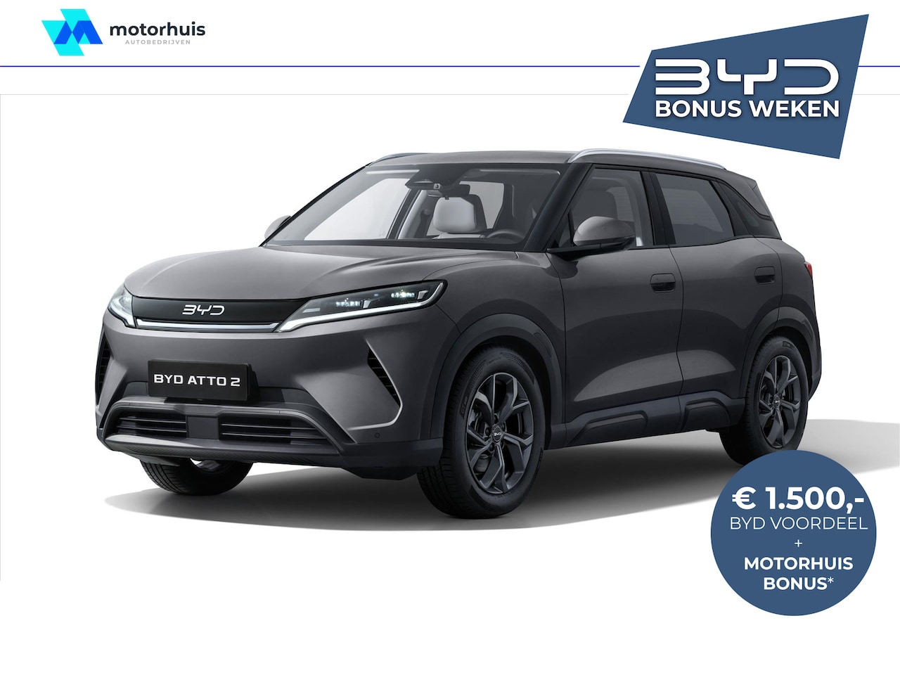 BYD Atto 2 - 64,8 kWh 204 PK Comfort | 12,8 inch draaibaar touchscreen | 360° panorama-camera | 4G inte - AutoWereld.nl