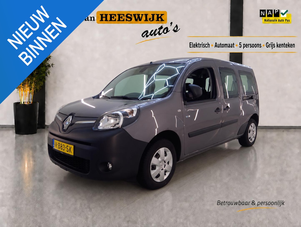 Renault Kangoo - Z.E. Maxi Airco | Parkeer sensoren + camera | Navigatie | Batterij koop !!! - AutoWereld.nl