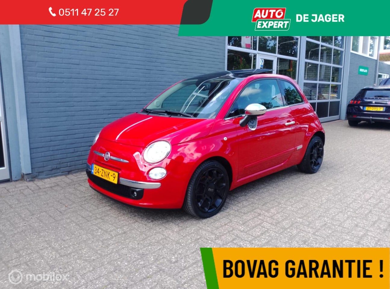 Fiat 500 - 0.9 TwinAir Lounge / Leder / Glazen schuifdak - AutoWereld.nl