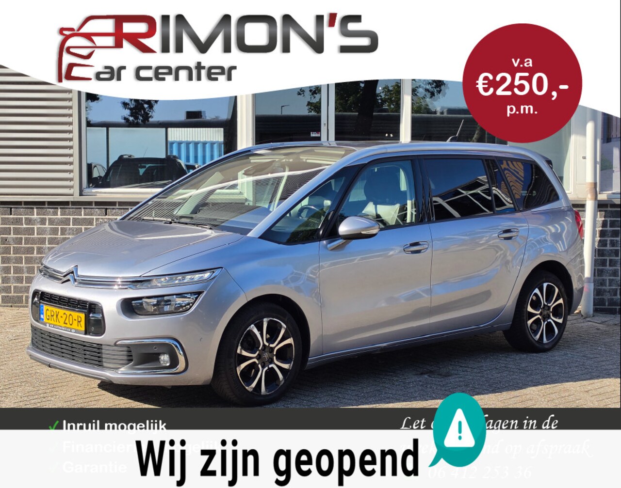 Citroën Grand C4 SpaceTourer - 1.2 PureTech Aut New D-Riem 7p Camera Navi Stoelmassage - AutoWereld.nl