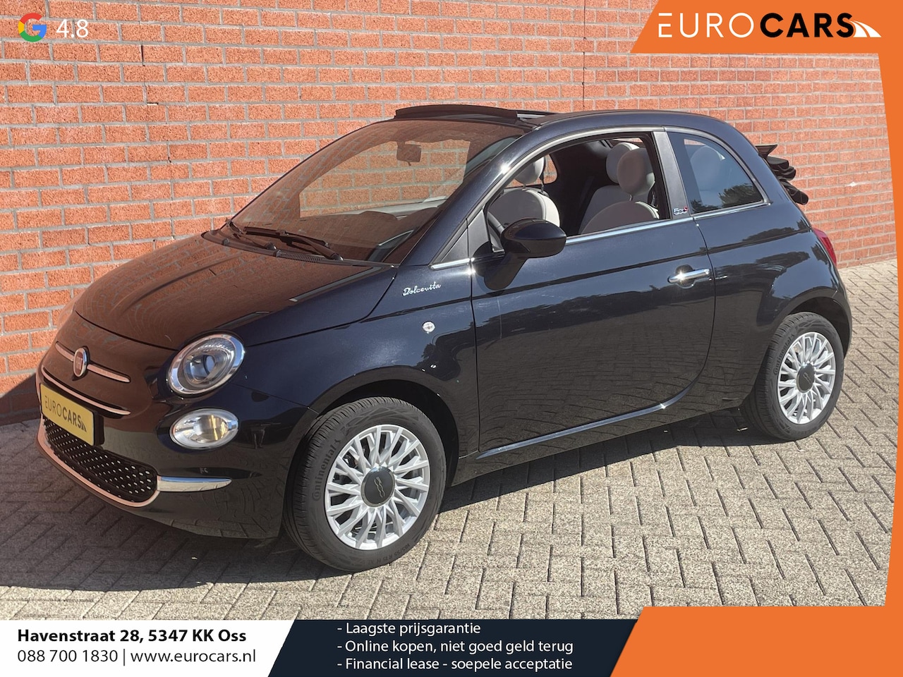 Fiat 500 C - 1.0 Hybrid 69pk Dolcevita Navigatie Apple Carplay/Android Auto Parkeersensor achter Cruise - AutoWereld.nl