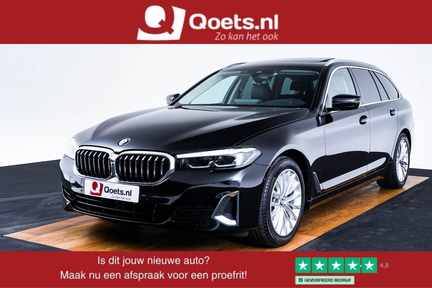 BMW 5-serie Touring - 520d xDrive High Executive Luxury Line - Trekhaak - Panoramadak - zonneschermen - Getinte - AutoWereld.nl