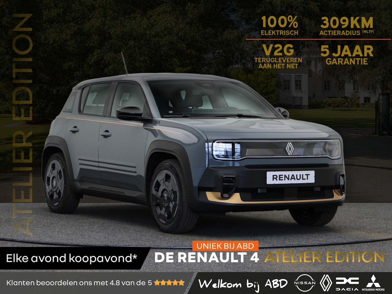 Renault 4 - Atelier Edition urban range 40 kWh | Uniek bij ABD | Lederen bekleding | Gouden accenten | - AutoWereld.nl