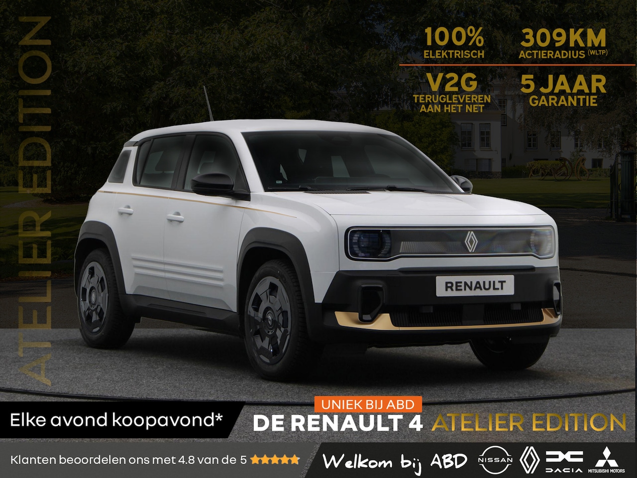 Renault 4 - Atelier Edition urban range 40 kWh | Uniek bij ABD | Lederen bekleding | Gouden accenten | - AutoWereld.nl