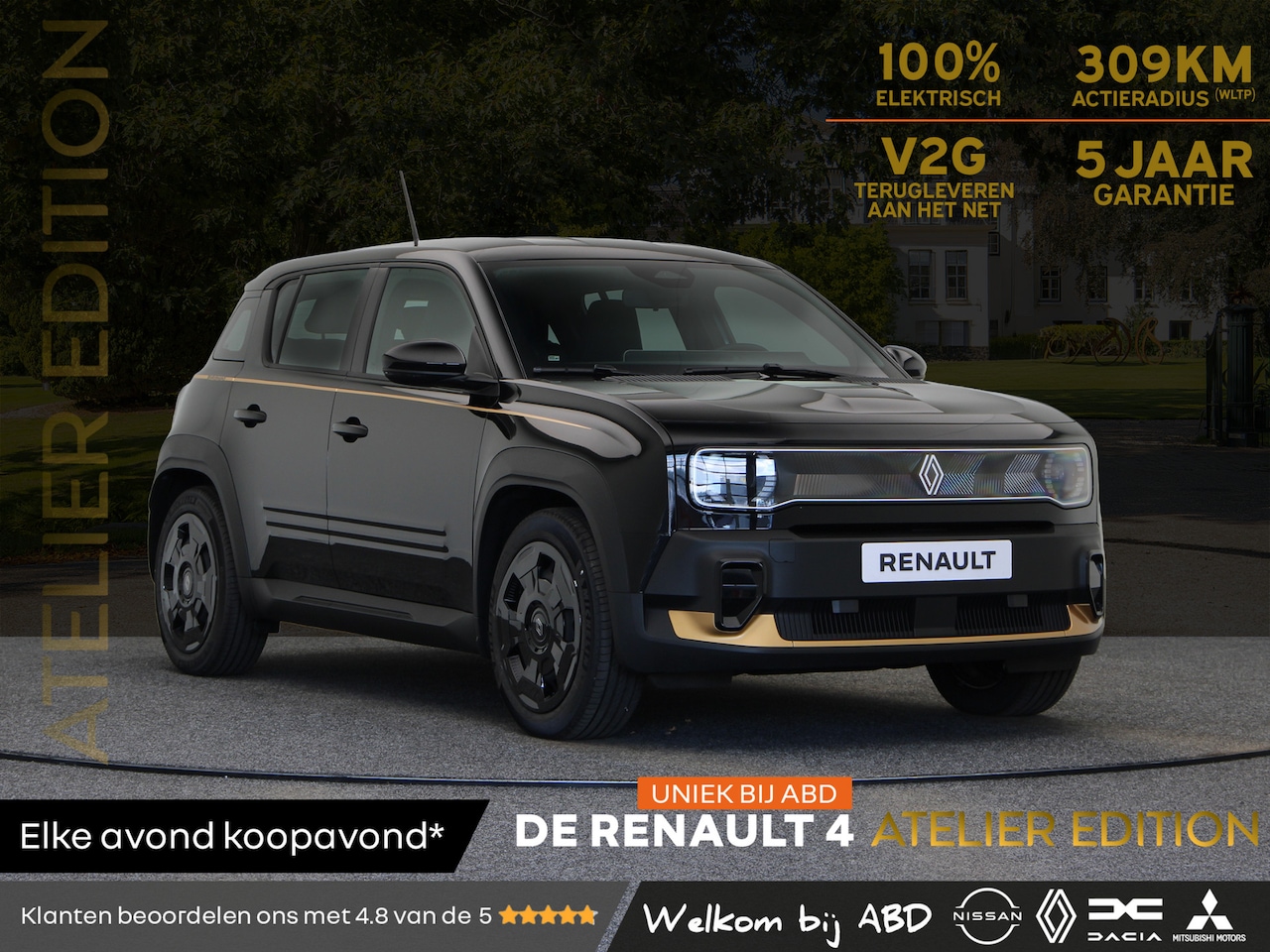 Renault 4 - Atelier Edition urban range 40 kWh | Uniek bij ABD | Lederen bekleding | Gouden accenten | - AutoWereld.nl