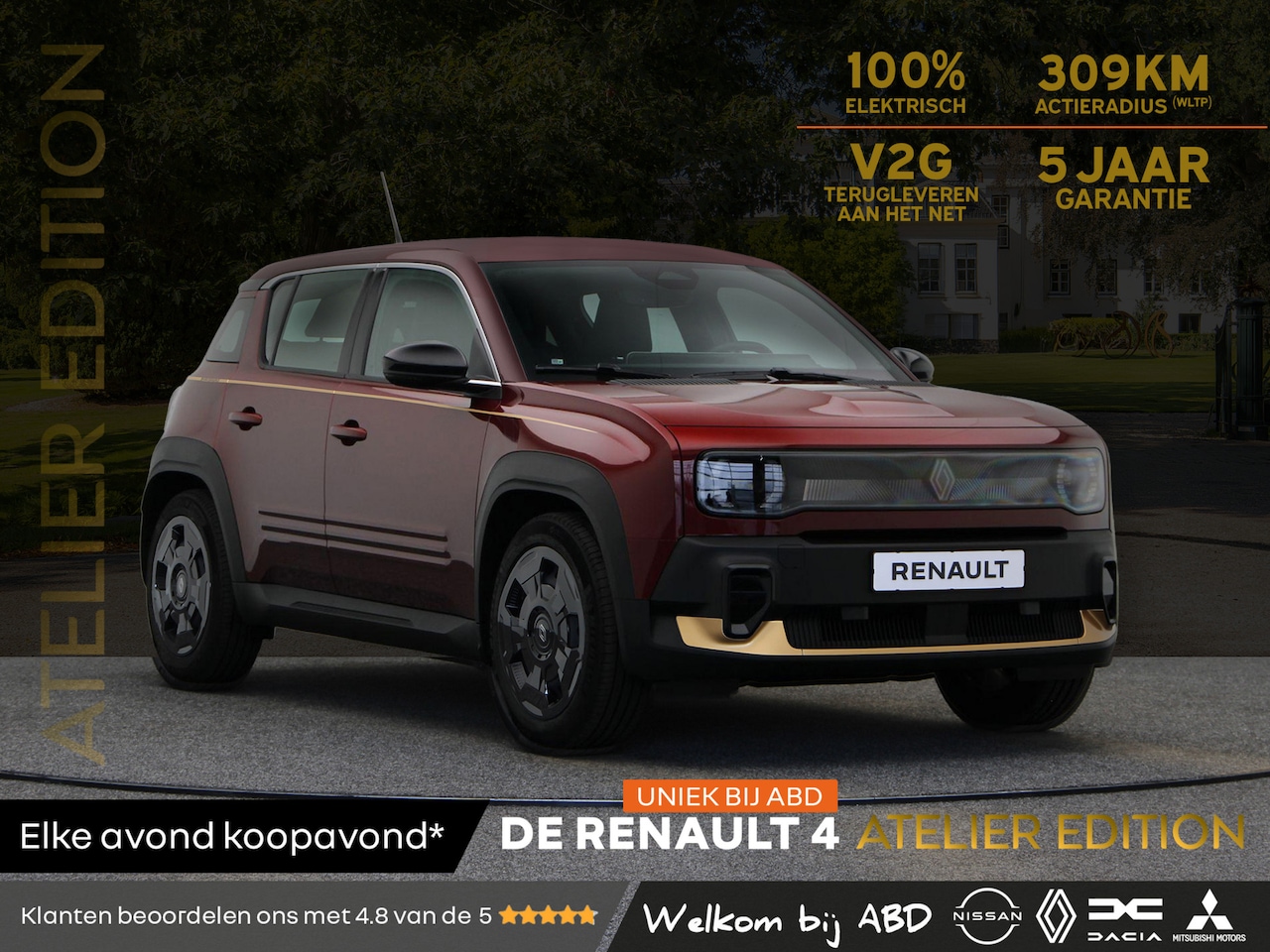 Renault 4 - Atelier Edition urban range 40 kWh | Uniek bij ABD | Lederen bekleding | Gouden accenten | - AutoWereld.nl