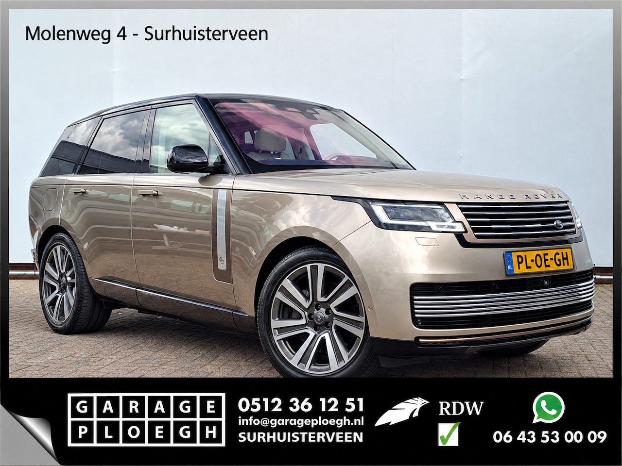 Land Rover Range Rover - P510e SV PHEV 4WS 4xMassage Chauffeurspakket Signature Trekhaak Zonsondergang Goud Meridia - AutoWereld.nl
