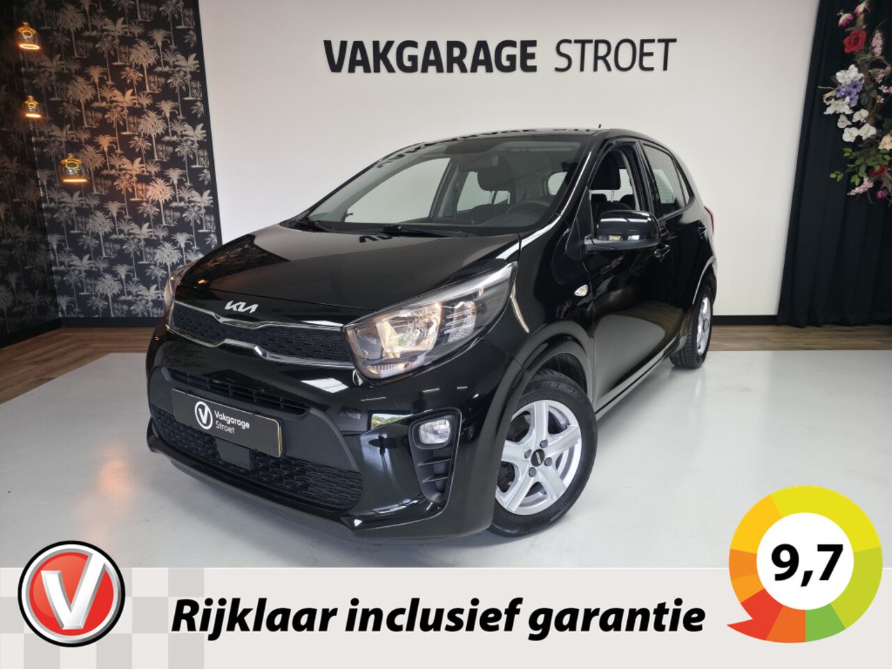 Kia Picanto - 1.0 DPi Comf.L | cruise | ac | zwart LMV | BT | oh.bkje | jaarbeurt - AutoWereld.nl
