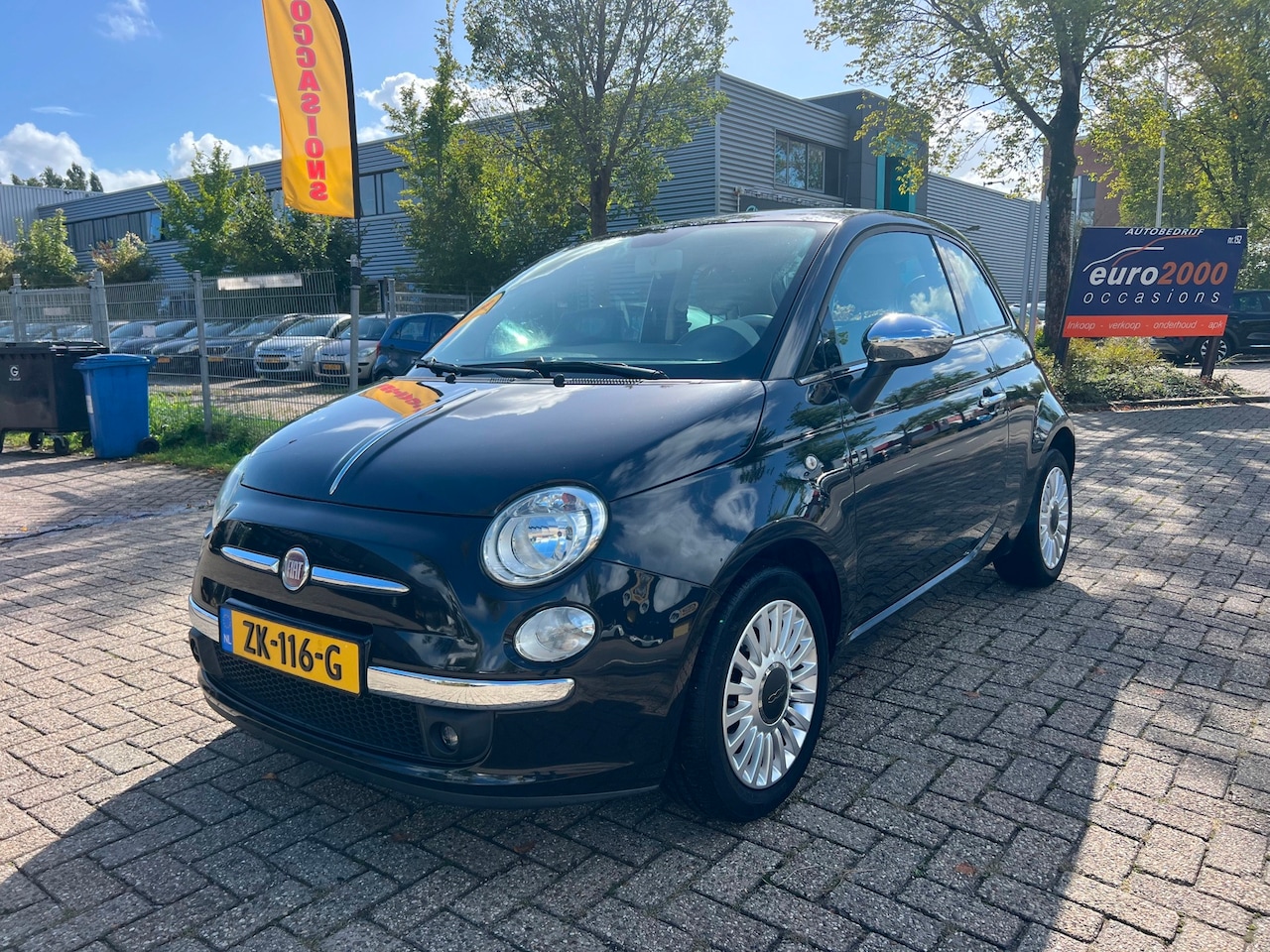 Fiat 500 - 1.2 Lounge - Panoramadak - Pdc - Zwart - nette staat - AutoWereld.nl