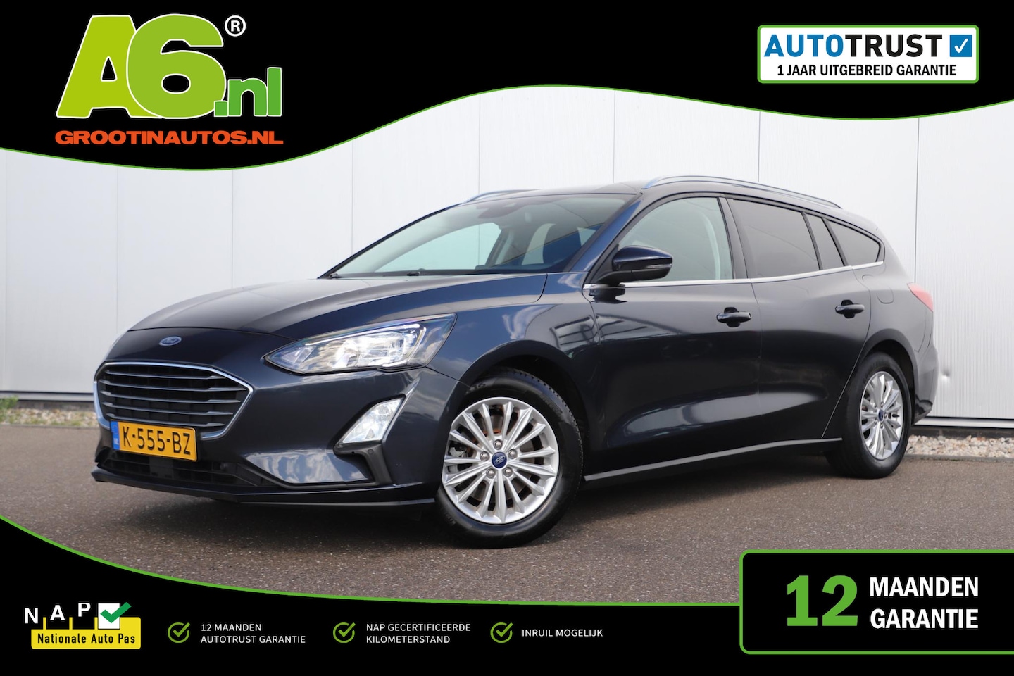 Ford Focus Wagon - 1.0 EcoBoost Hybrid Titanium X Business 125PK Navigatie Achteruitrijcamera Climate Cruise - AutoWereld.nl
