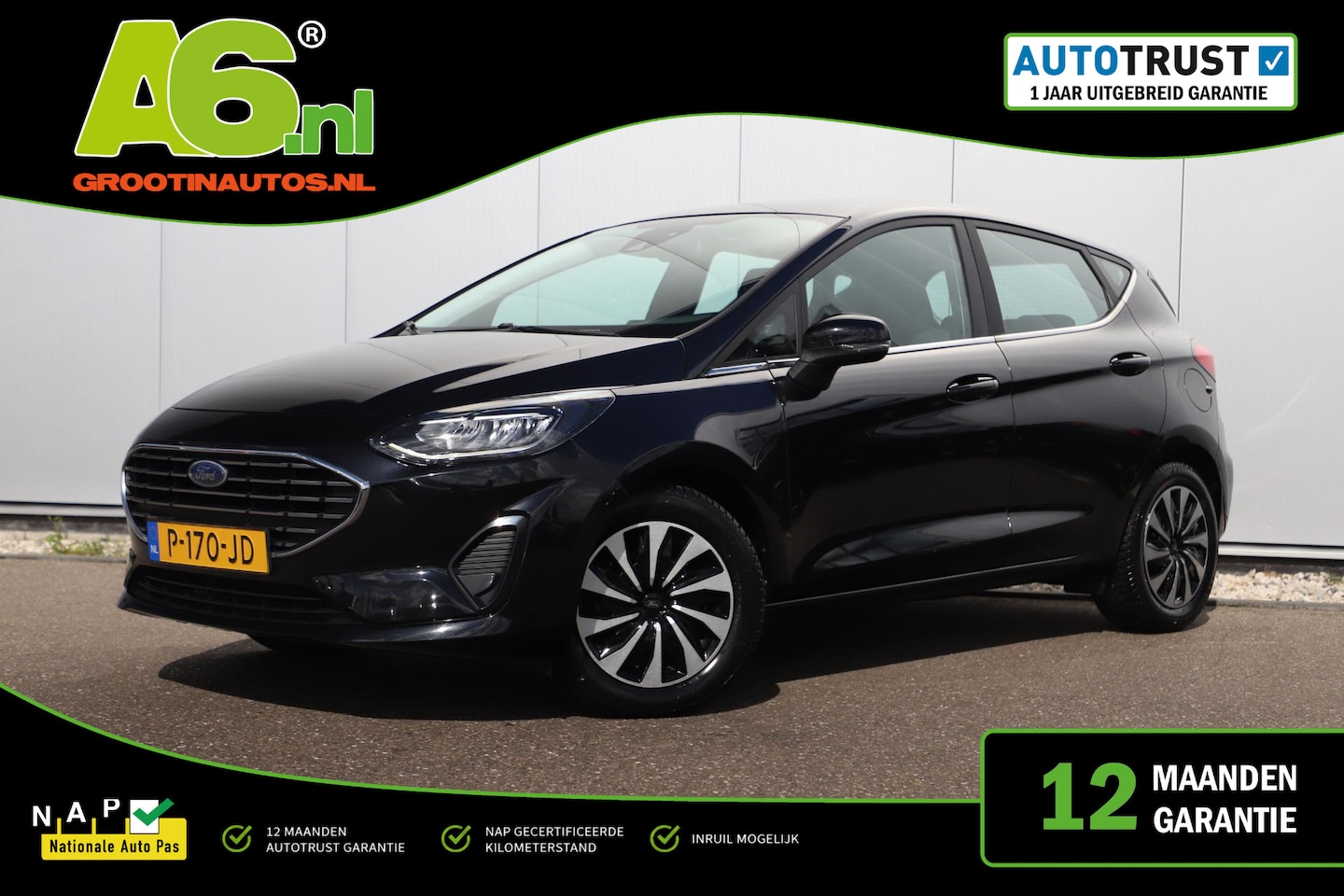 Ford Fiesta - 1.0 EcoBoost Hybrid Titanium 125PK Carplay Android Navigatie Climate Cruise Control LED Pa - AutoWereld.nl