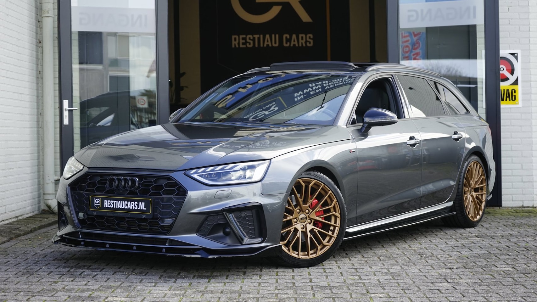 Audi A4 Avant - 40 TFSI 3x S-Line Maxton BLACK OPTIK AUTOMAAT-360CAMERA-ACC-BANG OLUFSEN-HEADUP-KEYLESS-MA - AutoWereld.nl