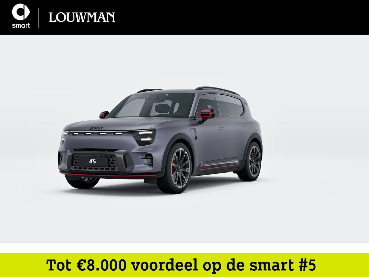 Smart #5 - Brabus 100 kWh | Panoramisch dak | 13-inch OLED passagiersscherm | Sennheiser®-audiosystee - AutoWereld.nl