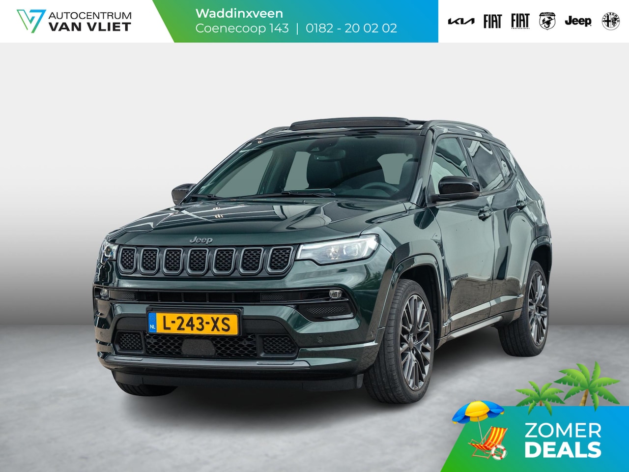 Jeep Compass - 1.3 Turbo 150pk Automaat S | Leer |19" LM Velgen |Schuif- kanteldak | Unieke kleur | - AutoWereld.nl