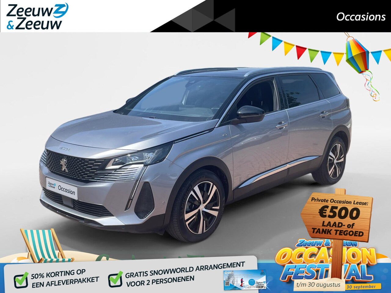 Peugeot 5008 - 1.2 Hybrid 136 GT *Automaat*Navi+Camera*Climate*Parc Assist*7 Stoelen*RIJK UITGERUST! - AutoWereld.nl