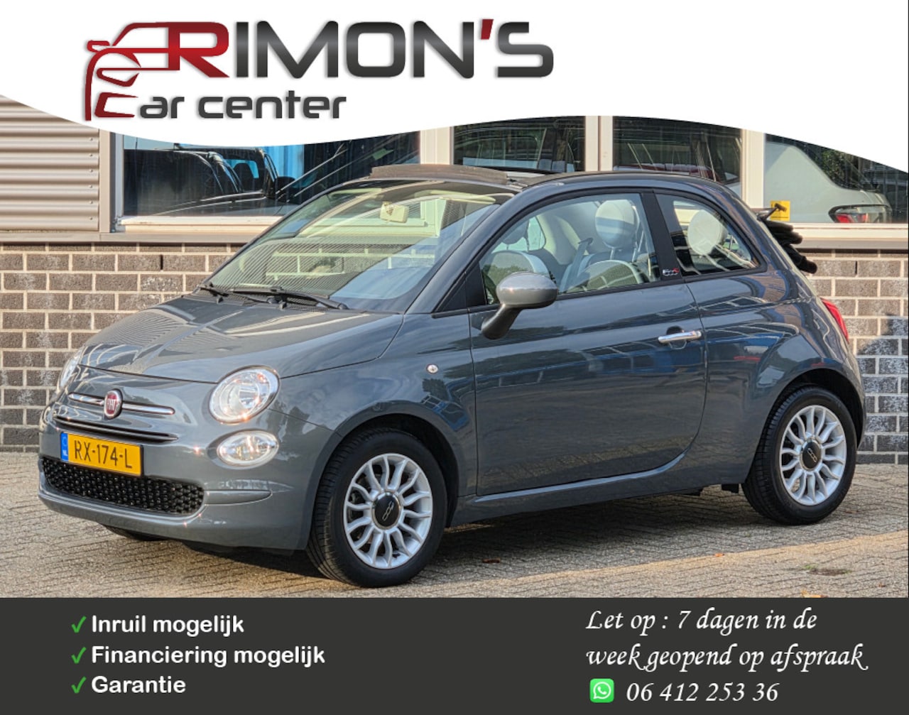 Fiat 500 C - 0.9 TwinAir Turbo Cabrio 6-12-24 Maanden Garantie - AutoWereld.nl