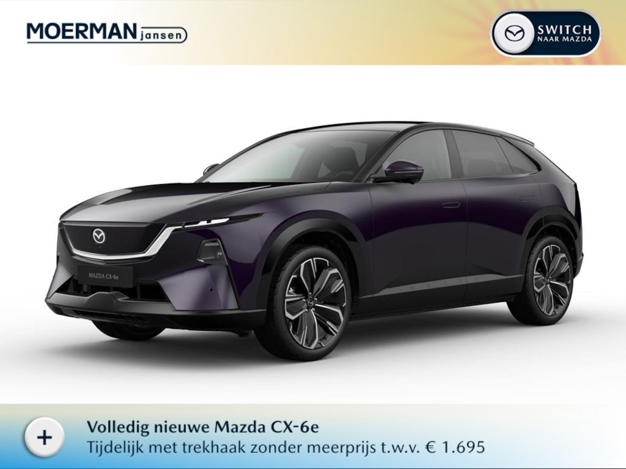 Mazda CX-6e - Takumi 78 kWh / Nightfall Violet / Zwart Maztex interieur / 100% Electrisch / Nieuw model - AutoWereld.nl