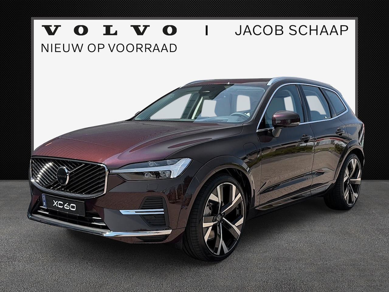 Volvo XC60 - T6 Plug-in hybrid AWD Ultra Bright / 22" Velgen / Luchtvering / Mulberry Red / Blond geven - AutoWereld.nl