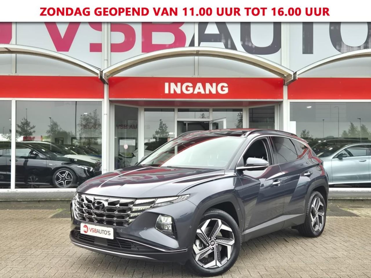 Hyundai Tucson - 1.6 TGDI AUT. HYBRIDE 230PK EXECUTIVE LEER PANO-DAK WINTER-PAKKET NAVI CAMERA CARPLAY - AutoWereld.nl