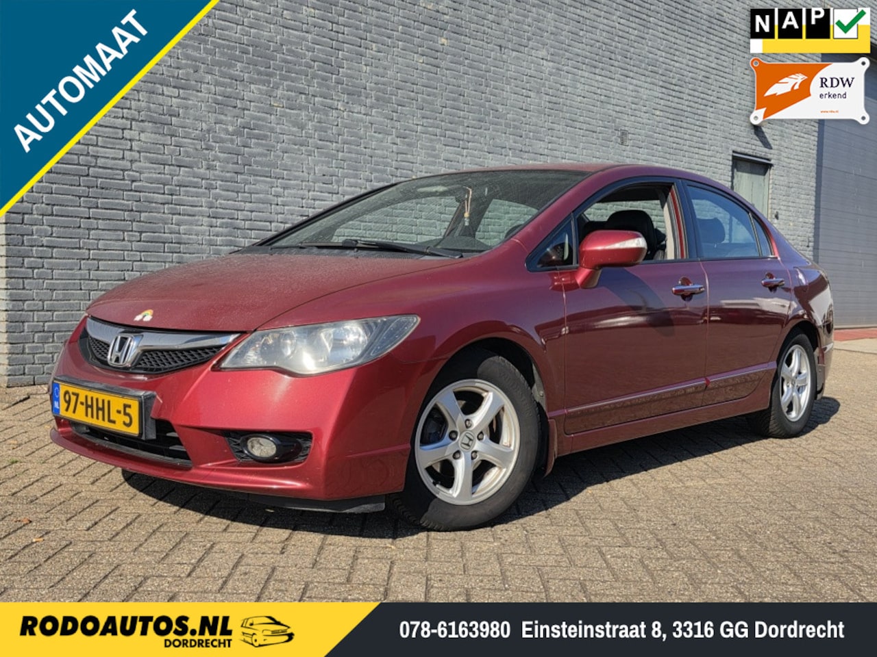 Honda Civic - 1.3 Hybrid Automaat Leer/Airco ✅ - AutoWereld.nl