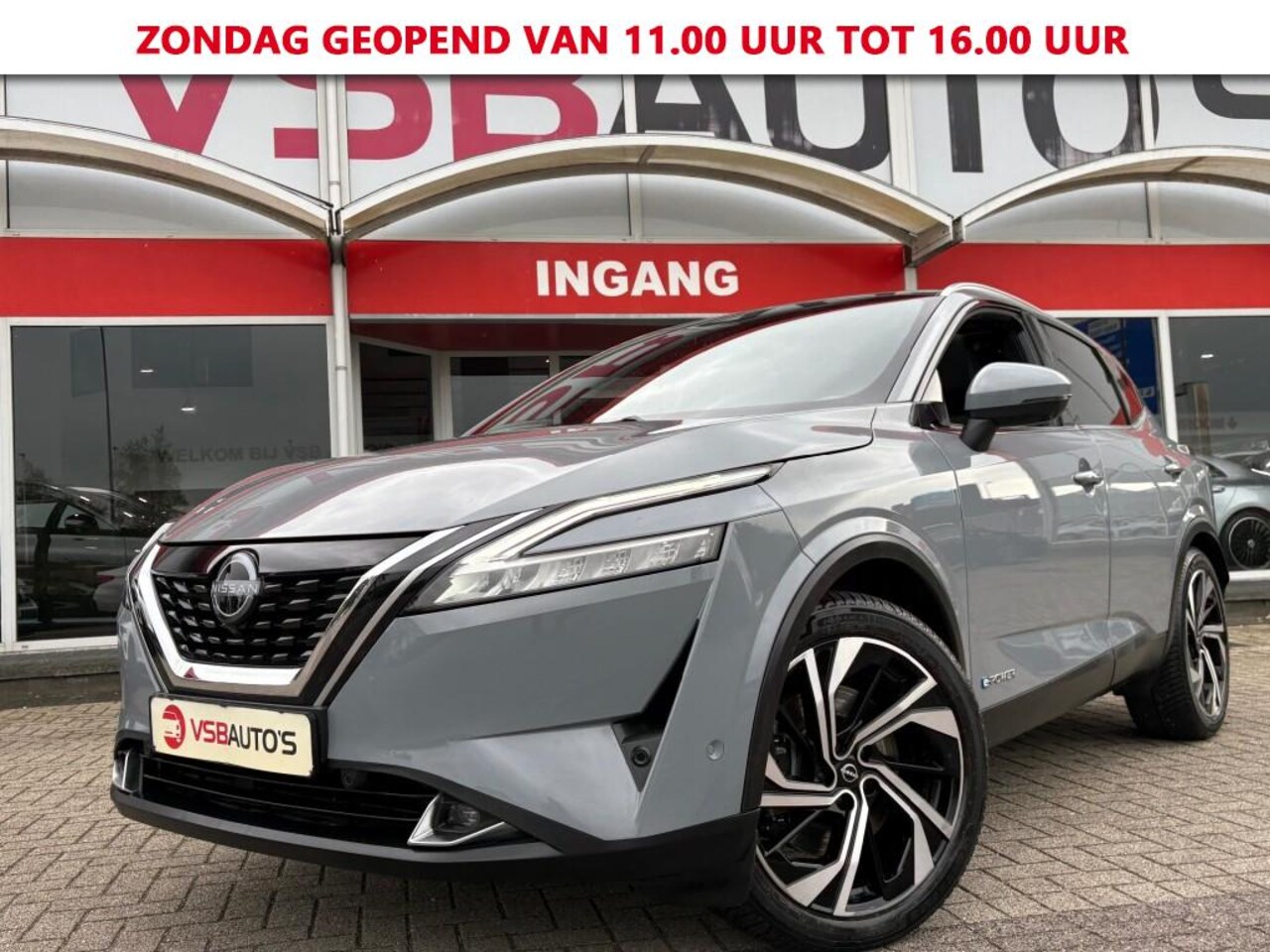 Nissan Qashqai - 1.5 VC-T e-POWER AUT. 190PK TEKNA+ NARDO-GREY LEER PANO-DAK NAVI CAMERA CARPLAY AIRCO LMV - AutoWereld.nl