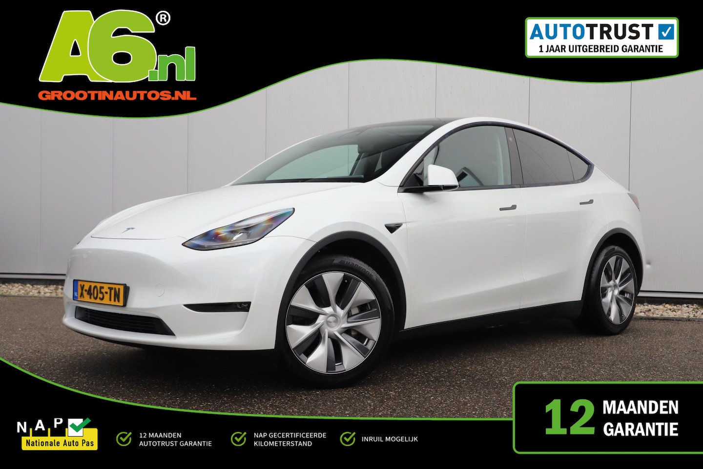 Tesla Model Y - Long Range AWD 75 kWh Afneembare Trekhaak Panoramadak Full Self Driving 3 Lederen Bekledin - AutoWereld.nl