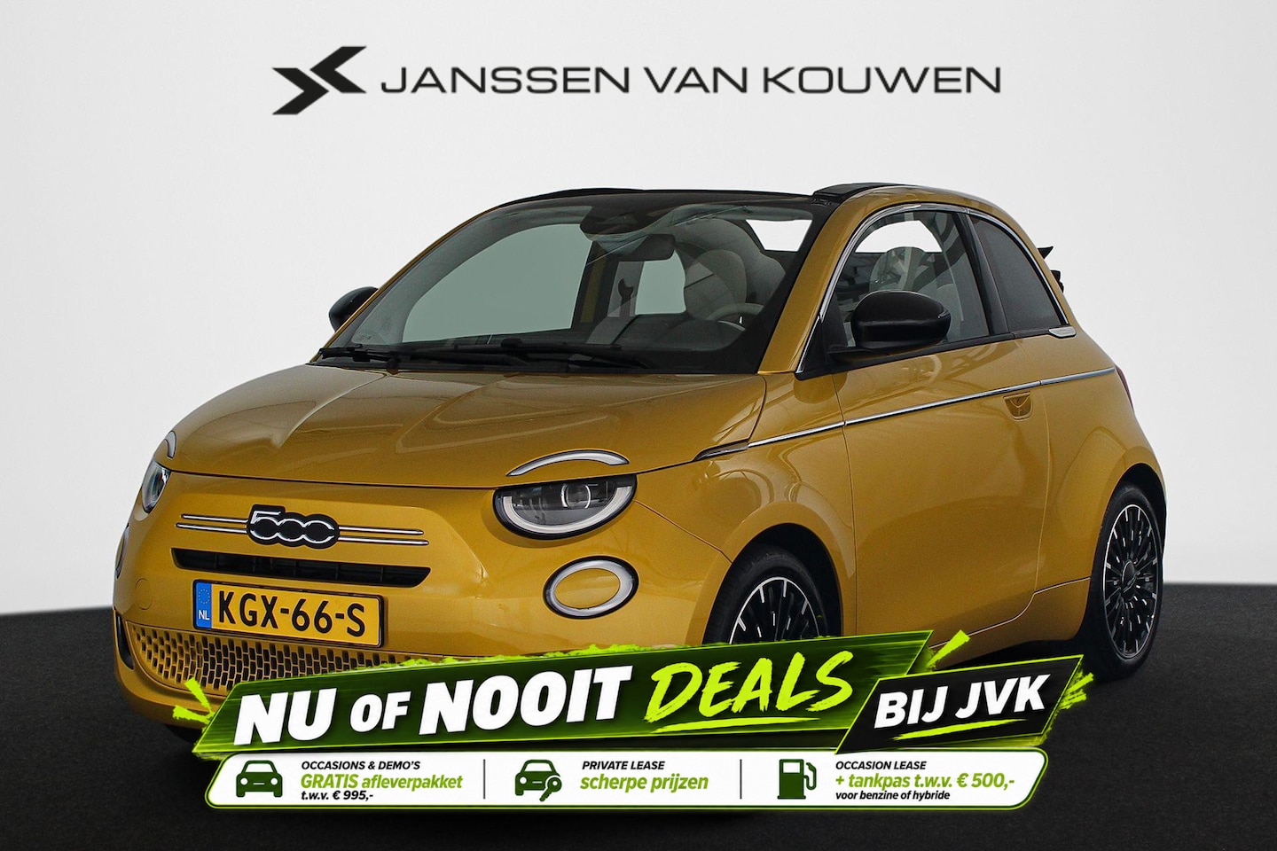 Fiat 500 C - 1.0 Hybrid La Prima Cabrio Camera LED Stoelverwarming Leder - AutoWereld.nl