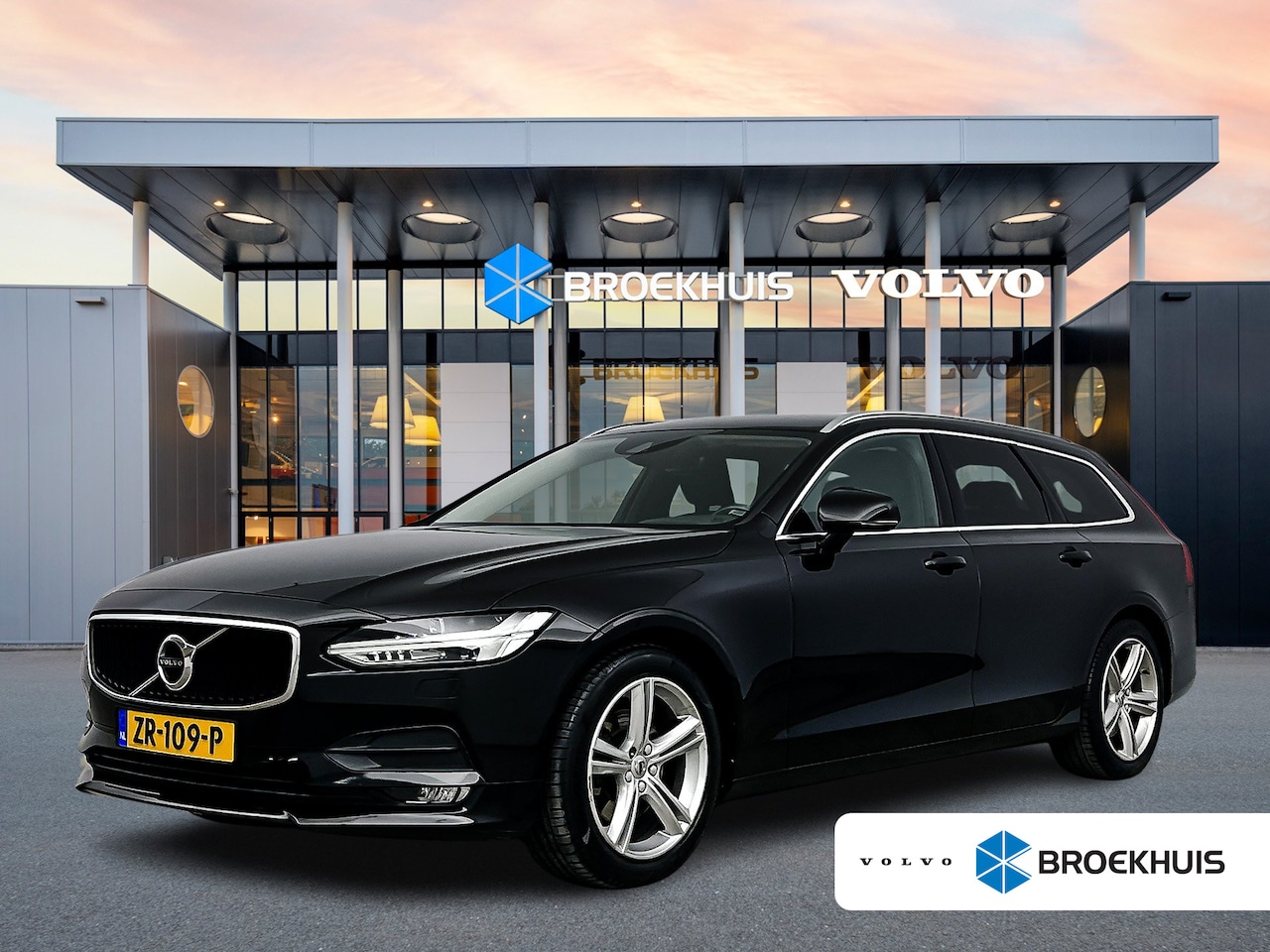Volvo V90 - T5 Momentum | 18" | Elektr. Trekhaak | Keyless | Elektr. Achterklep | Half/Leder | Parkeer - AutoWereld.nl