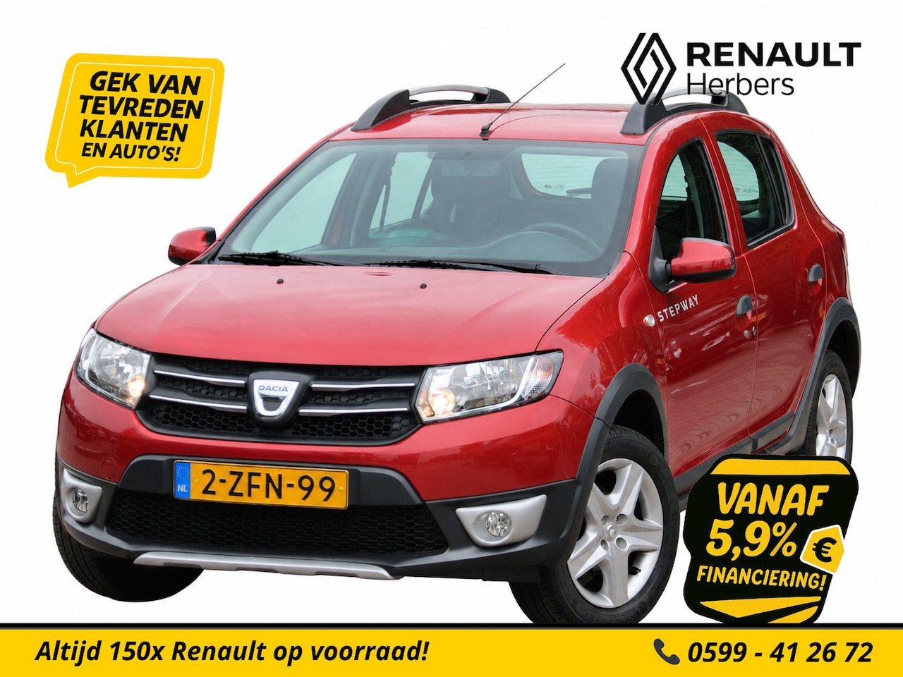 Dacia Sandero Stepway - 0.9 TCe Lauréate NAVI / CRUISE / TREKHAAK / PDC - AutoWereld.nl