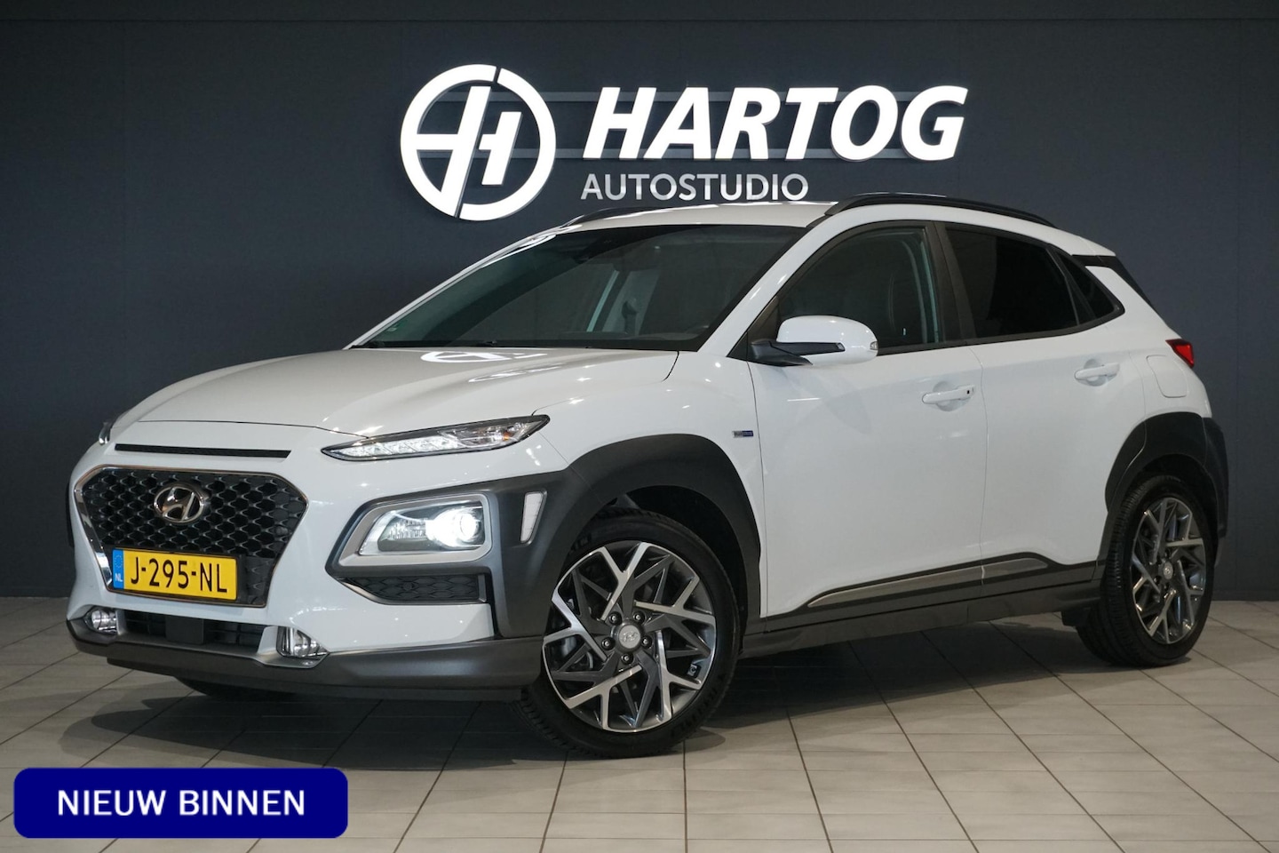 Hyundai Kona - 1.6 GDI HEV Premium * DEALDER ONDERHOUDEN * + KEYLESS / LEDER / STOELVENTILATIE / CAMERA / - AutoWereld.nl