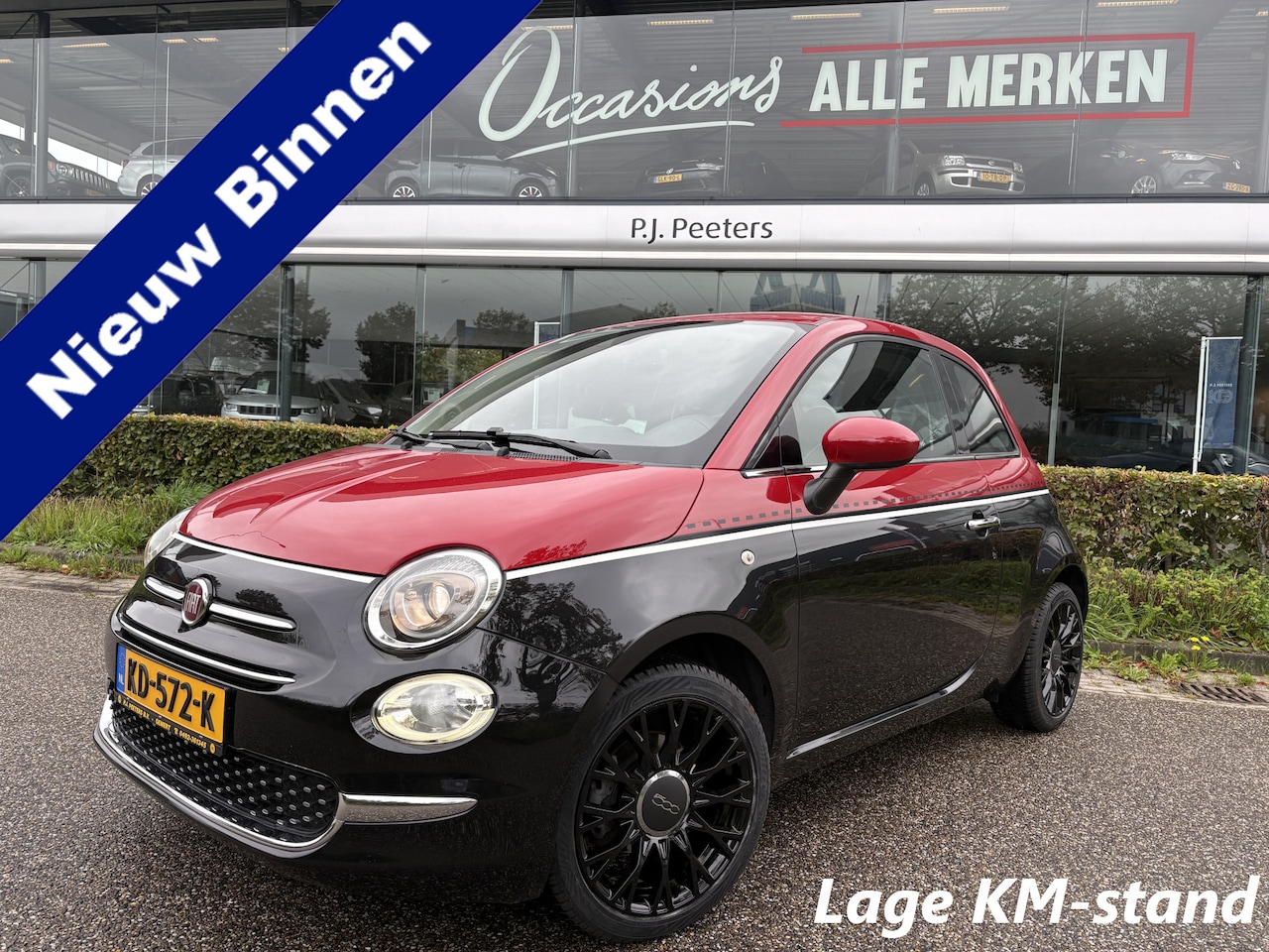 Fiat 500 - 0.9 TwinAir Turbo Lounge Bi Colore - Panoramadak - Airco - Navigatie - Parkeersensor achte - AutoWereld.nl