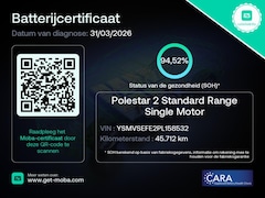 Polestar 2 - 2 165kW Standard Range Single Motor 94, 52% SoH | Pilot Lite | Adaptieve Cruise | Achterui