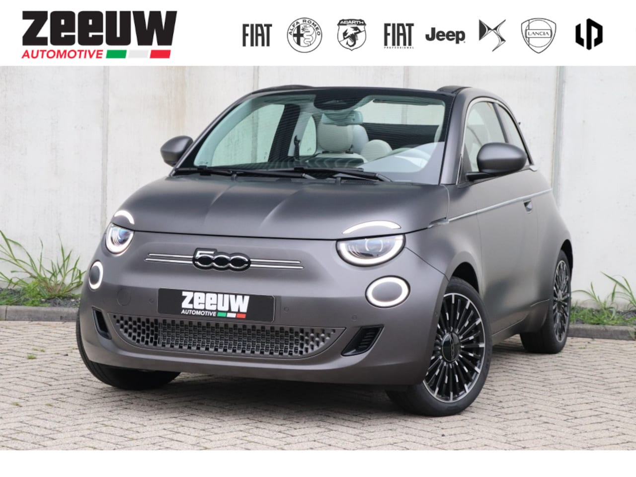 Fiat 500 C - La Prima 42 kWh | "Matt Grijs" | Technology | Winter | Camera | 17" - AutoWereld.nl