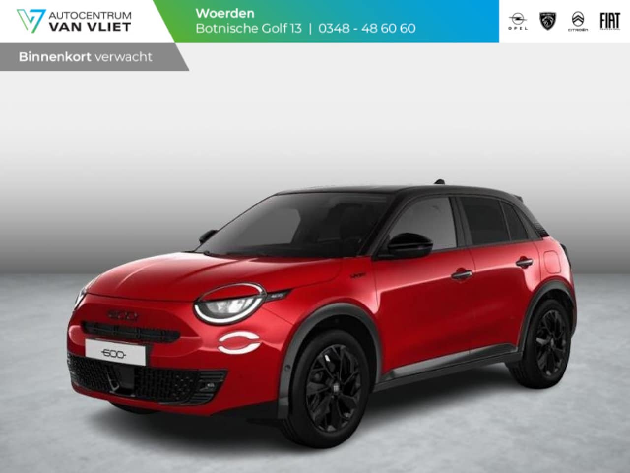 Fiat 600 - 1.2 Hybrid Sport | Clima | Camera | Adapt. Cruise | BSM | Navi | 18" | Winter Pack | Apple - AutoWereld.nl