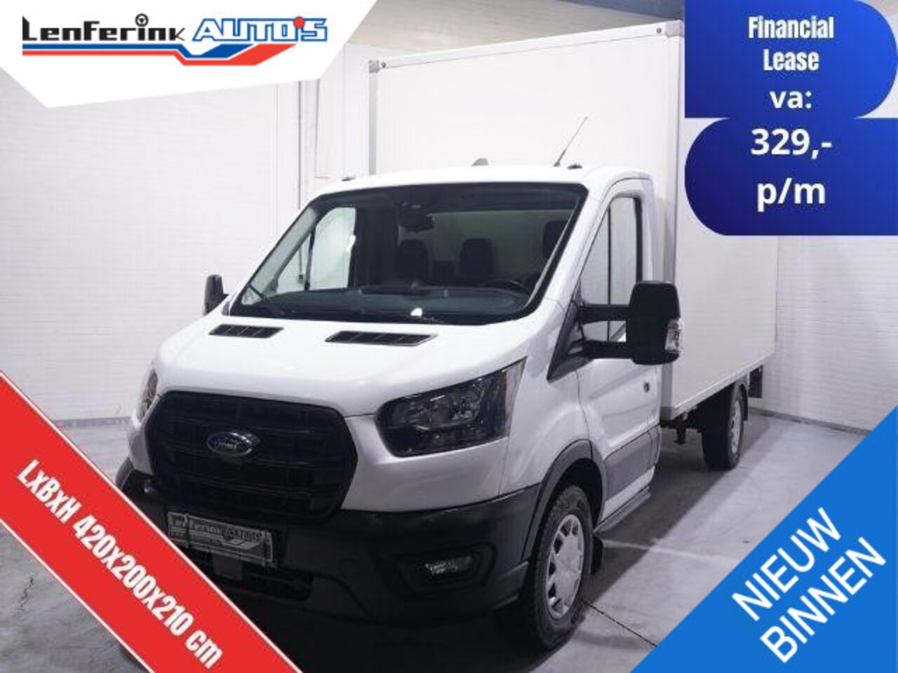 Ford Transit - 2.0 TDCI 130 pk Bakwagen met Laadklep Airco Cruise Control, Lane Assist, LxBxH 420x200x210 - AutoWereld.nl