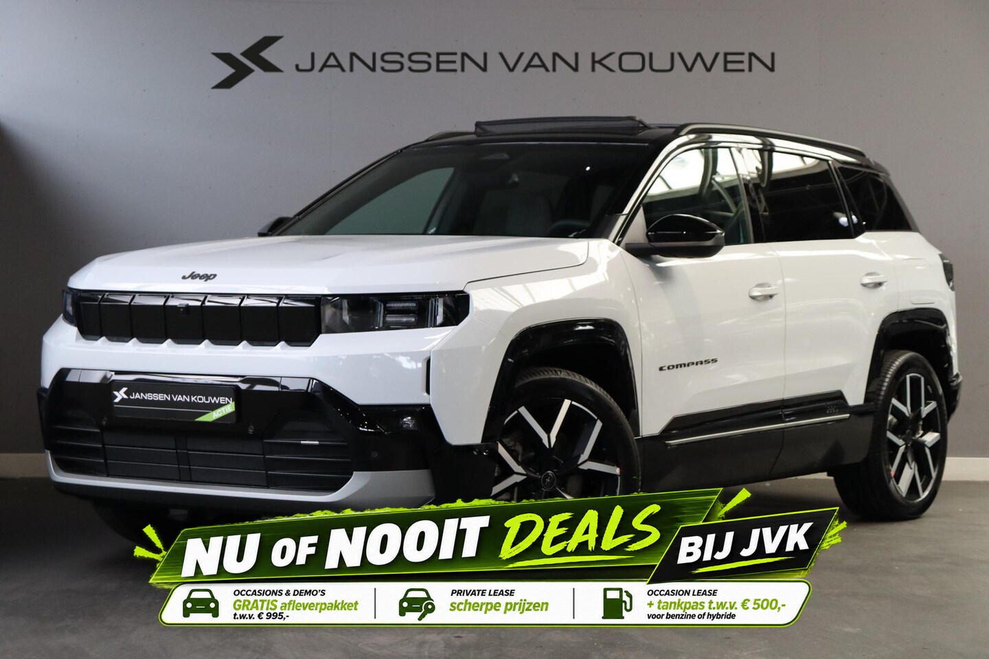 Jeep Compass - First Edition 1.6 E-Hybrid Panoramadak / Stoelkoeling - Verwarming / Massage / 360 Camera - AutoWereld.nl