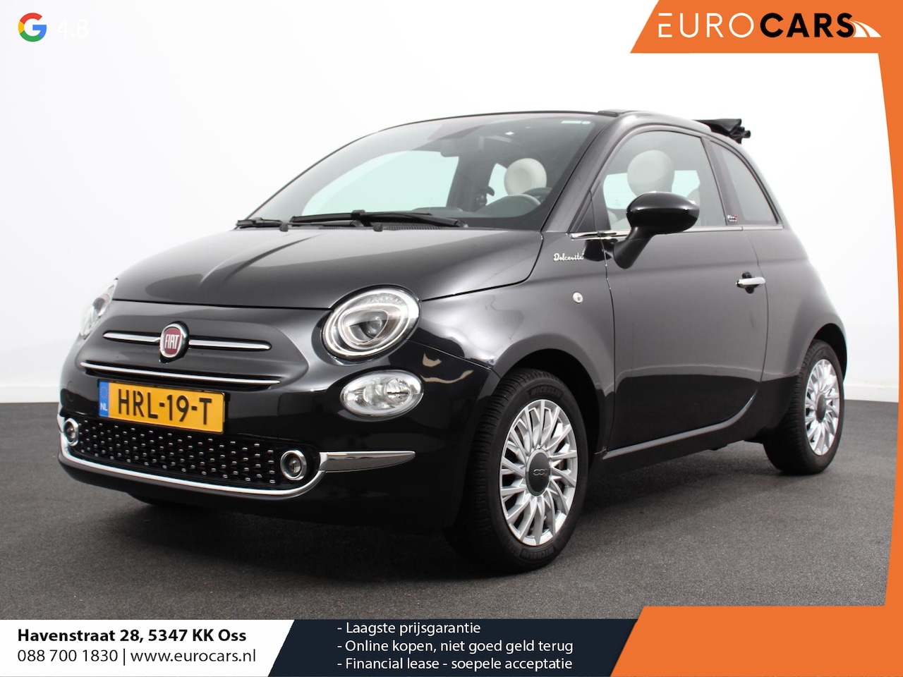 Fiat 500 C - 1.0 Hybrid Dolcevita Leder Navigatie Apple Carplay/Android Auto Parkeersensoren achter Cru - AutoWereld.nl