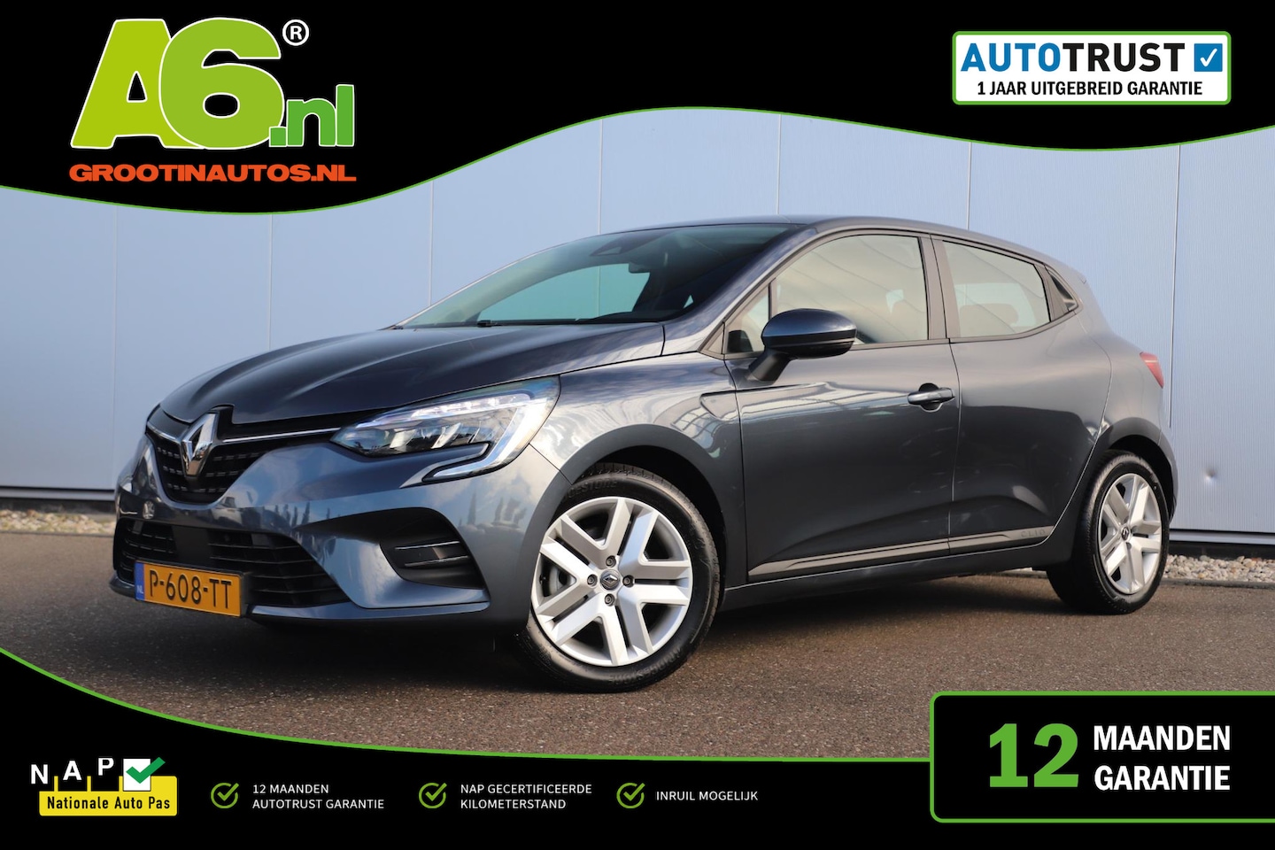 Renault Clio - 1.6 E-Tech Hybrid 140 Business Zen Automaat Navigatie Achteruitrijcamera Clima Cruise Cont - AutoWereld.nl