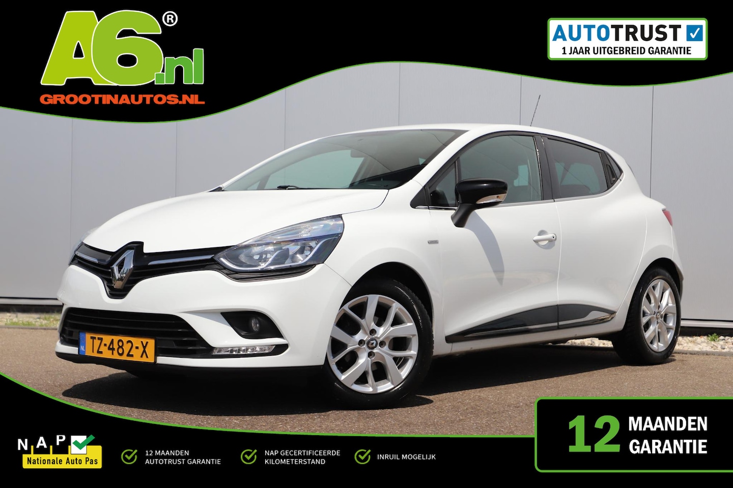 Renault Clio - 0.9 TCe Limited Trekhaak Navigatie Airco Cruise Control Bluetooth Donkere Ramen Parkeersen - AutoWereld.nl