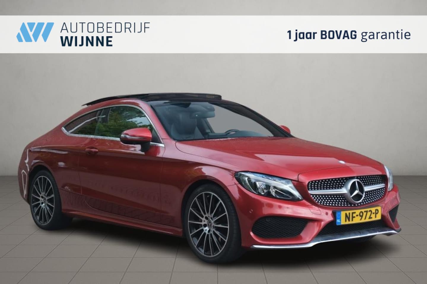 Mercedes-Benz C-klasse Coupé - 180 156pk Aut. AMG Line - Panoramadak - 360° camera - Burmester audio - Navigatiesysteem - - AutoWereld.nl