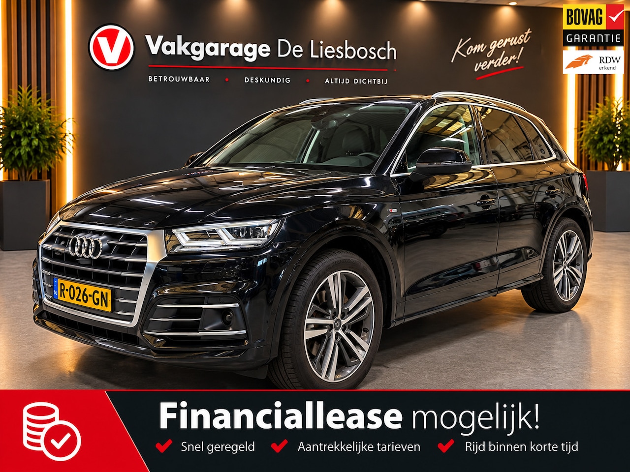 Audi Q5 - 2.0 TFSI quattro Sport S Line Black Edition / 360 camera / leder / Panoramadak / trekhaak - AutoWereld.nl