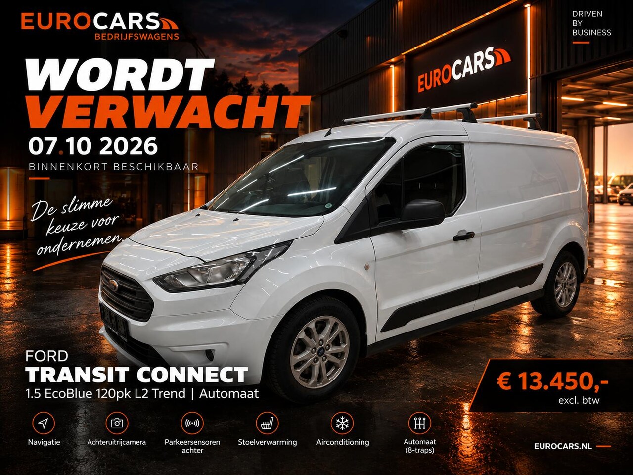 Ford Transit Connect - 1.5 EcoBlue L2 Trend L2 LANG AUTOMAAT NAVI CAMERA STOELVERWARMING LMV MODUL-SYSTEM - AutoWereld.nl